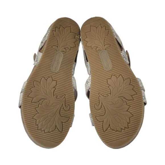 Comfortiva Gardena Baige Snake-Embossed Leather Sandal Size 7.5W - Picture 4 of 6